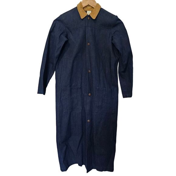 Vintage Jackets & Blazers - Vintage American West Denim Jacket 80s Womens Small Ranch Coat Western Chore